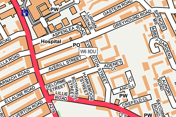 W6 8DU map - OS OpenMap – Local (Ordnance Survey)