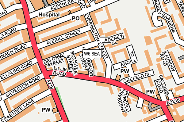 W6 8EA map - OS OpenMap – Local (Ordnance Survey)