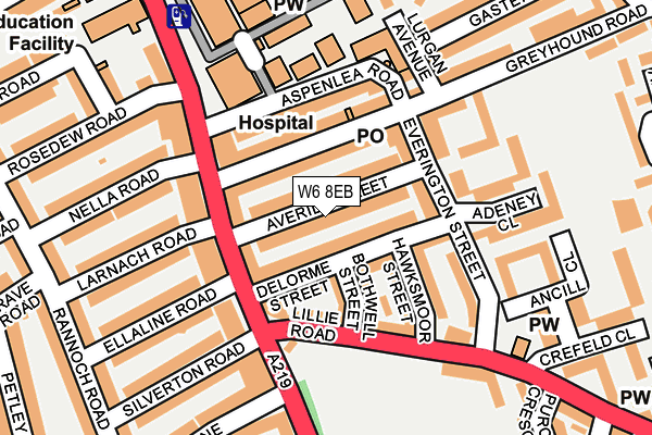 W6 8EB map - OS OpenMap – Local (Ordnance Survey)