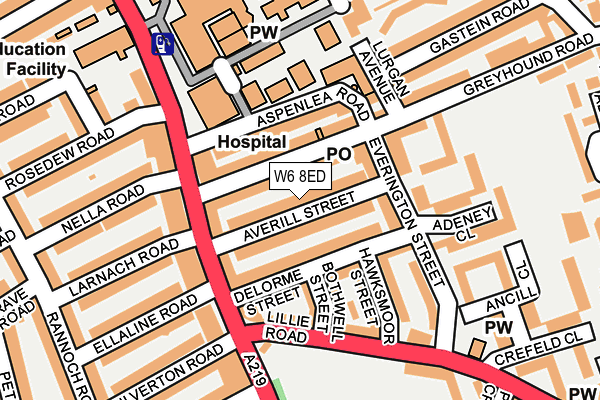 W6 8ED map - OS OpenMap – Local (Ordnance Survey)