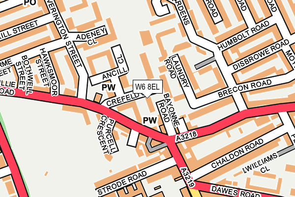 W6 8EL map - OS OpenMap – Local (Ordnance Survey)
