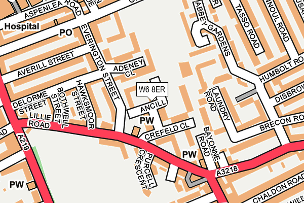 W6 8ER map - OS OpenMap – Local (Ordnance Survey)