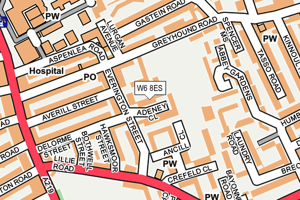 W6 8ES map - OS OpenMap – Local (Ordnance Survey)