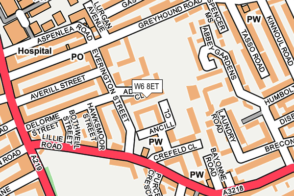 W6 8ET map - OS OpenMap – Local (Ordnance Survey)