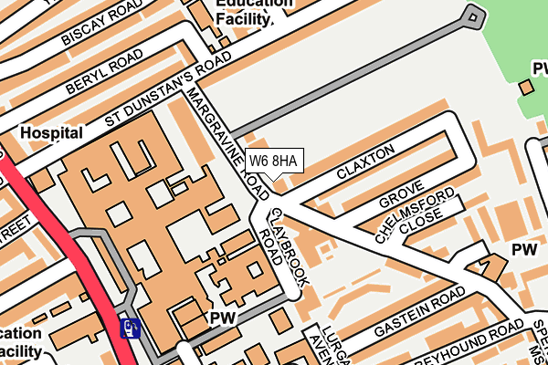 W6 8HA map - OS OpenMap – Local (Ordnance Survey)