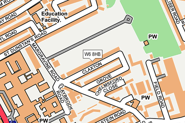 W6 8HB map - OS OpenMap – Local (Ordnance Survey)