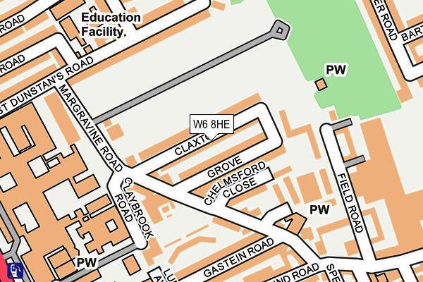 W6 8HE map - OS OpenMap – Local (Ordnance Survey)