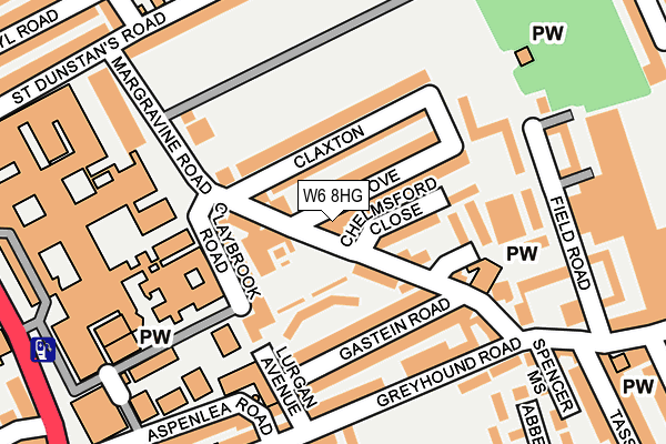 W6 8HG map - OS OpenMap – Local (Ordnance Survey)