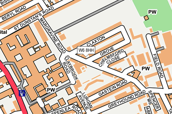 W6 8HH map - OS OpenMap – Local (Ordnance Survey)