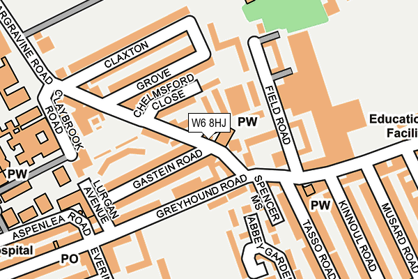 W6 8HJ map - OS OpenMap – Local (Ordnance Survey)