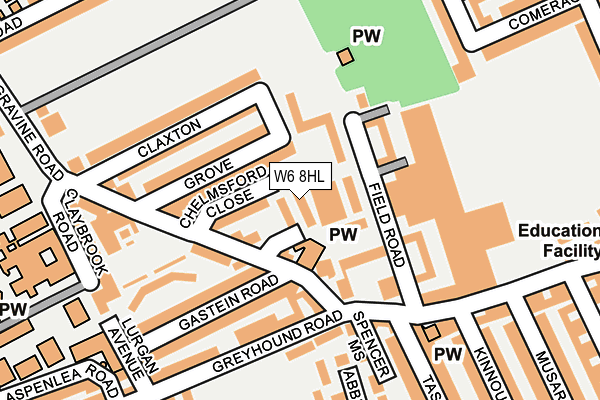 W6 8HL map - OS OpenMap – Local (Ordnance Survey)