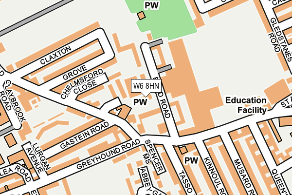 W6 8HN map - OS OpenMap – Local (Ordnance Survey)