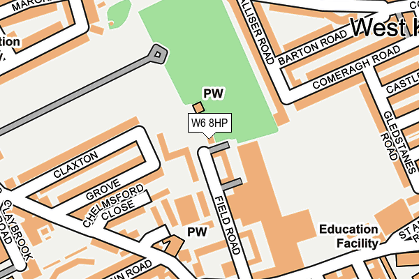 W6 8HP map - OS OpenMap – Local (Ordnance Survey)