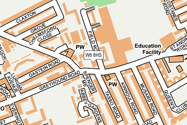 W6 8HS map - OS OpenMap – Local (Ordnance Survey)