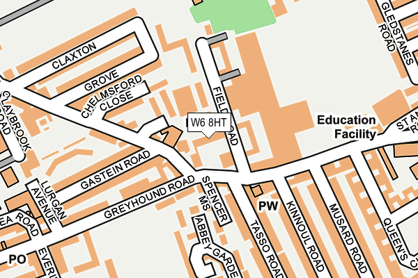 W6 8HT map - OS OpenMap – Local (Ordnance Survey)