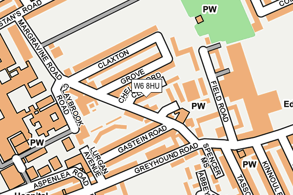 W6 8HU map - OS OpenMap – Local (Ordnance Survey)