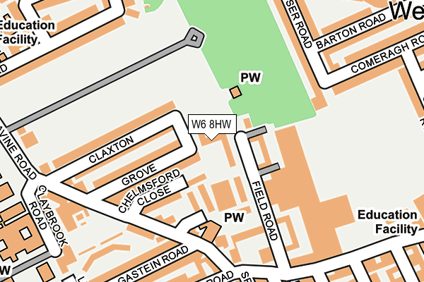 W6 8HW map - OS OpenMap – Local (Ordnance Survey)