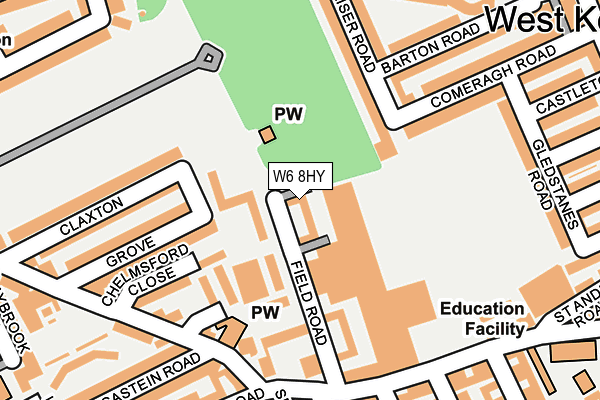 W6 8HY map - OS OpenMap – Local (Ordnance Survey)