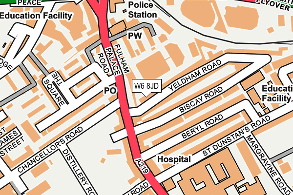 W6 8JD map - OS OpenMap – Local (Ordnance Survey)