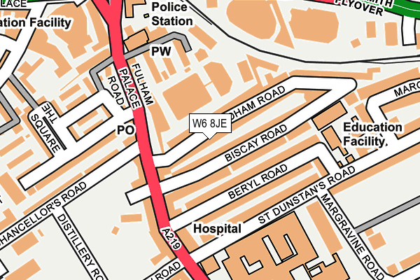 W6 8JE map - OS OpenMap – Local (Ordnance Survey)