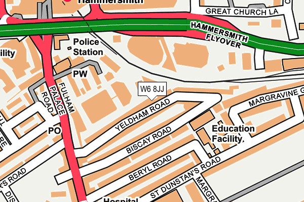 W6 8JJ map - OS OpenMap – Local (Ordnance Survey)