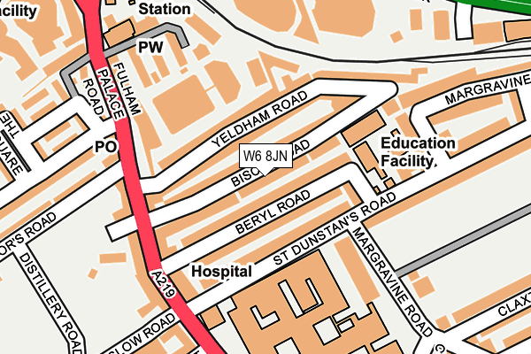 W6 8JN map - OS OpenMap – Local (Ordnance Survey)