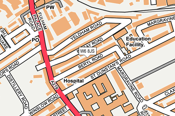 W6 8JS map - OS OpenMap – Local (Ordnance Survey)