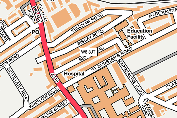 W6 8JT map - OS OpenMap – Local (Ordnance Survey)