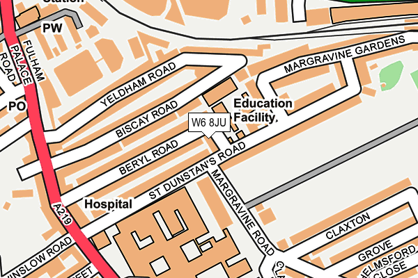 W6 8JU map - OS OpenMap – Local (Ordnance Survey)