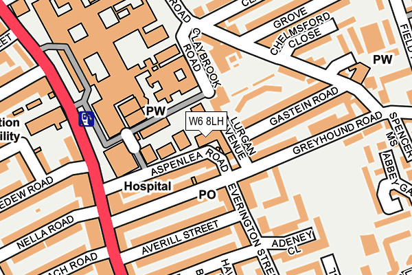 W6 8LH map - OS OpenMap – Local (Ordnance Survey)
