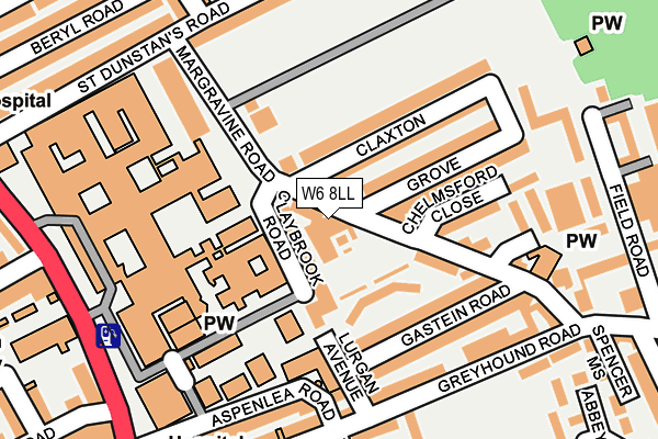 W6 8LL map - OS OpenMap – Local (Ordnance Survey)