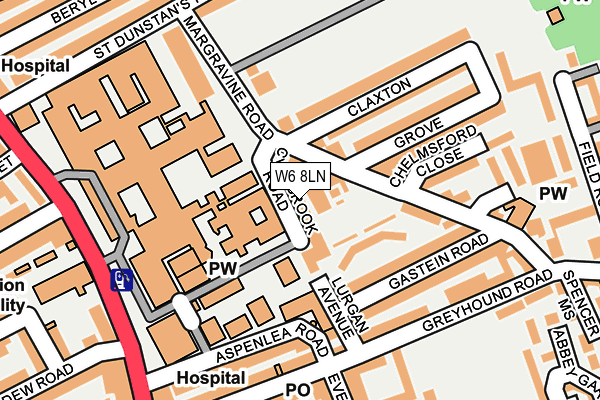 W6 8LN map - OS OpenMap – Local (Ordnance Survey)