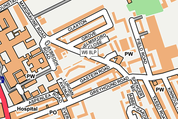 W6 8LP map - OS OpenMap – Local (Ordnance Survey)