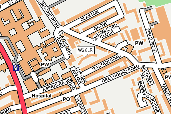 W6 8LR map - OS OpenMap – Local (Ordnance Survey)