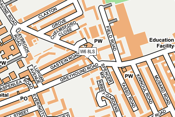 W6 8LS map - OS OpenMap – Local (Ordnance Survey)
