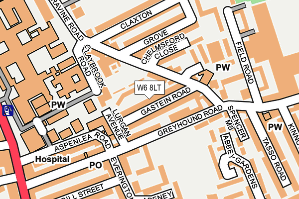 W6 8LT map - OS OpenMap – Local (Ordnance Survey)