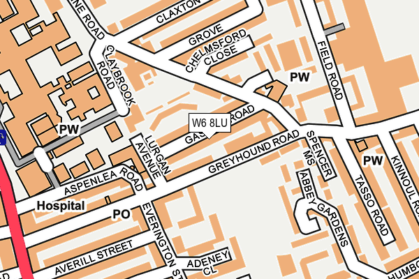 W6 8LU map - OS OpenMap – Local (Ordnance Survey)