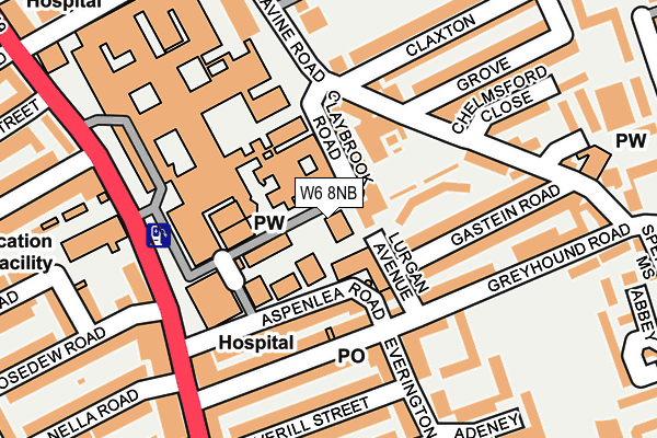 W6 8NB map - OS OpenMap – Local (Ordnance Survey)