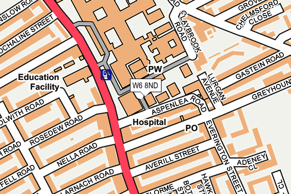 W6 8ND map - OS OpenMap – Local (Ordnance Survey)