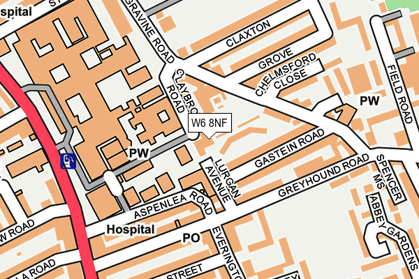 W6 8NF map - OS OpenMap – Local (Ordnance Survey)