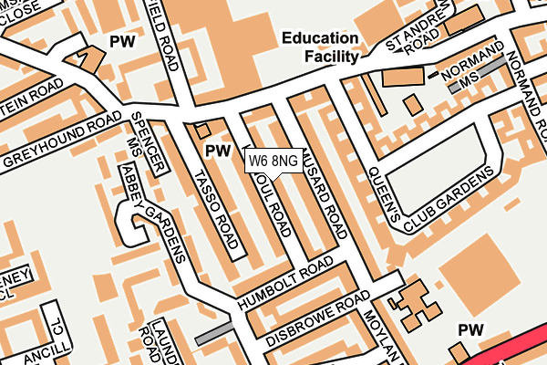 W6 8NG map - OS OpenMap – Local (Ordnance Survey)