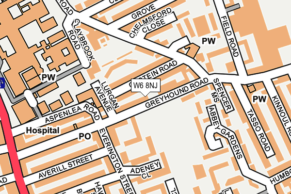 W6 8NJ map - OS OpenMap – Local (Ordnance Survey)
