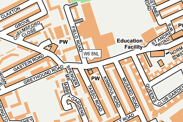 W6 8NL map - OS OpenMap – Local (Ordnance Survey)