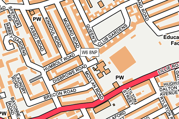 W6 8NP map - OS OpenMap – Local (Ordnance Survey)
