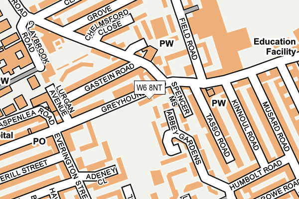 W6 8NT map - OS OpenMap – Local (Ordnance Survey)