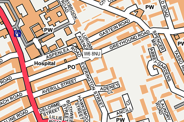W6 8NU map - OS OpenMap – Local (Ordnance Survey)