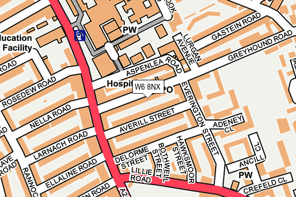 W6 8NX map - OS OpenMap – Local (Ordnance Survey)