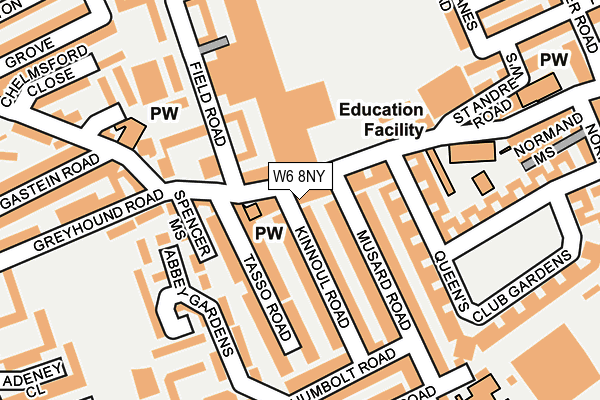 W6 8NY map - OS OpenMap – Local (Ordnance Survey)