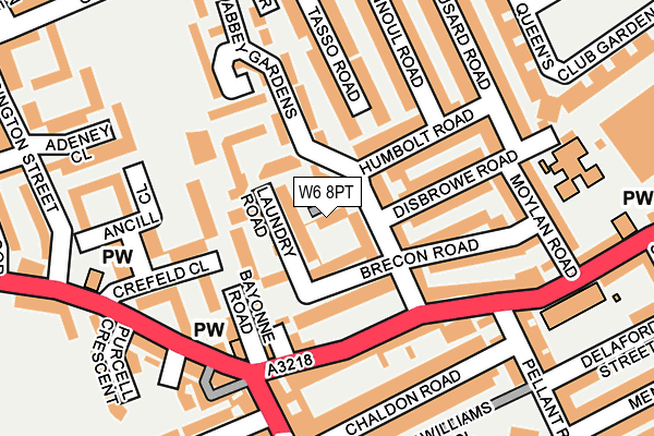 W6 8PT map - OS OpenMap – Local (Ordnance Survey)