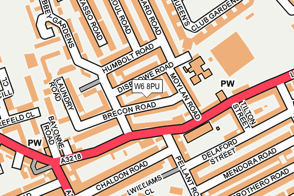 W6 8PU map - OS OpenMap – Local (Ordnance Survey)
